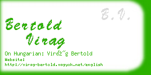 bertold virag business card